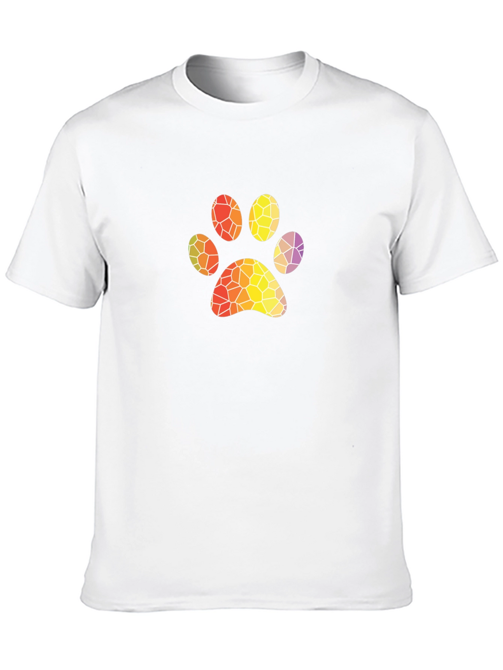 Abstract Paw Print Black T-Shirt