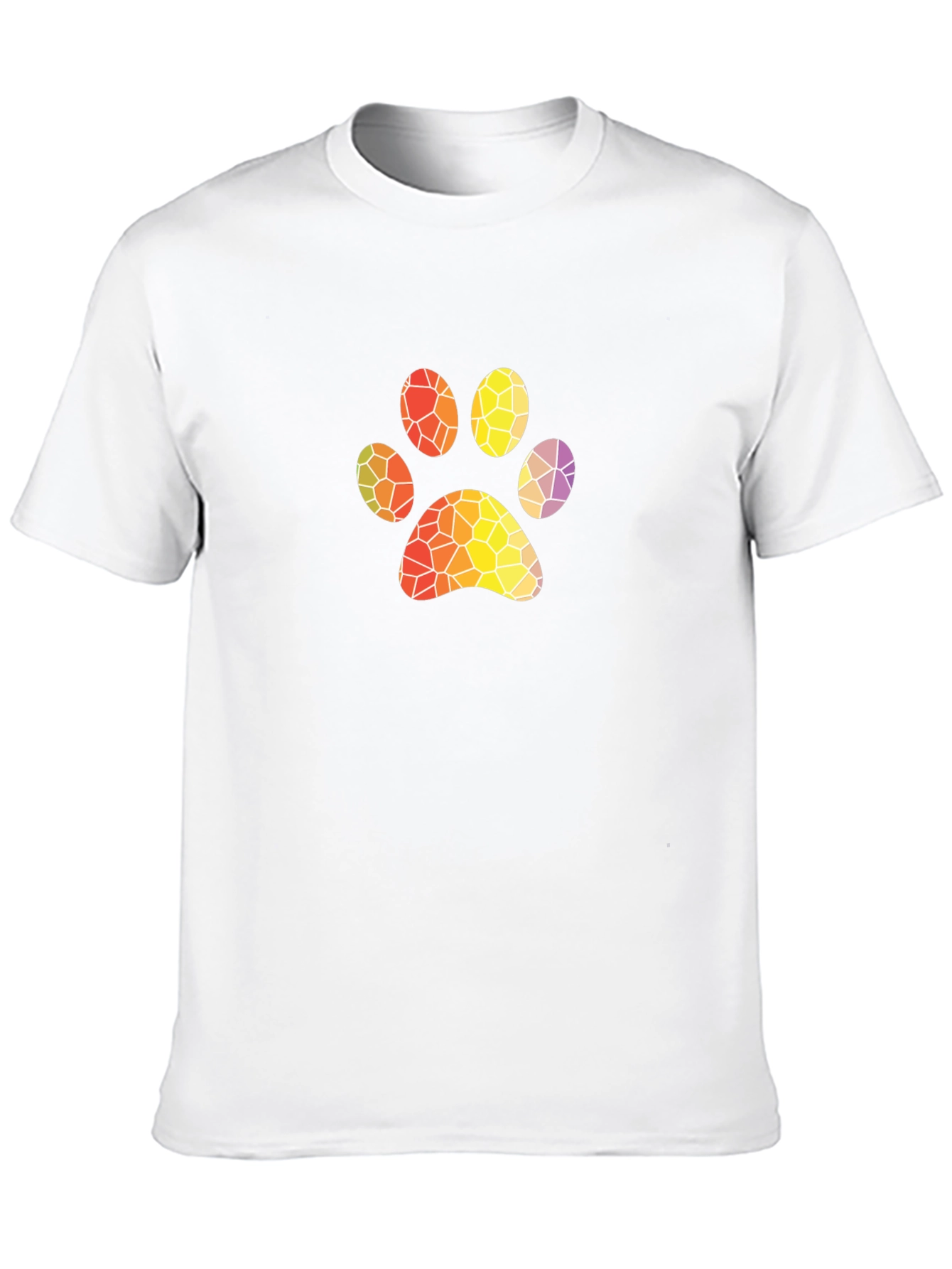 Abstract Paw Print Black T-Shirt