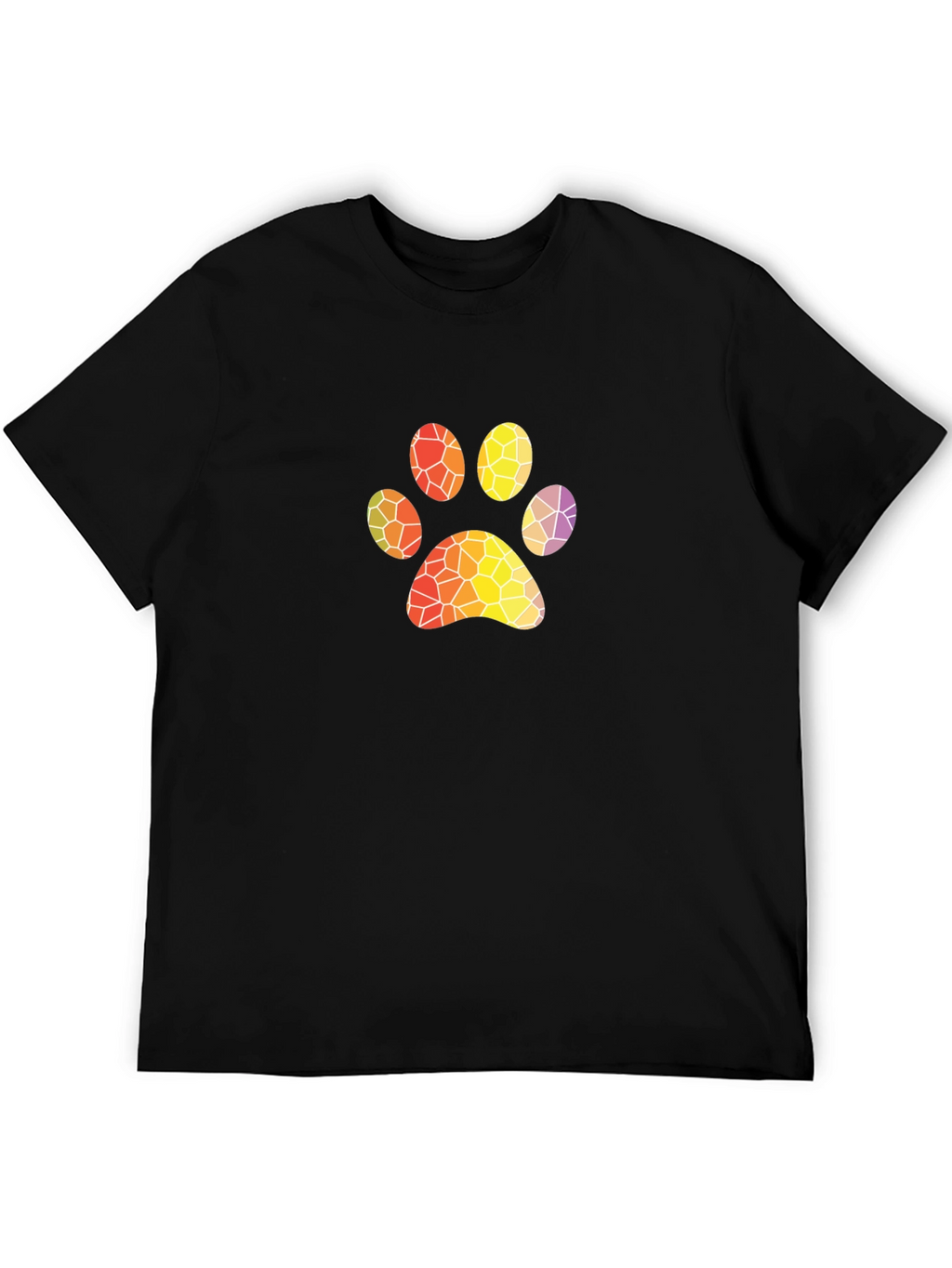 Abstract Paw Print Black T-Shirt