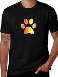Abstract Paw Print Black T-Shirt