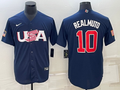 Men's 2023 World Baseball Classic #10 J. T. Realmuto USA Navy Jerseys