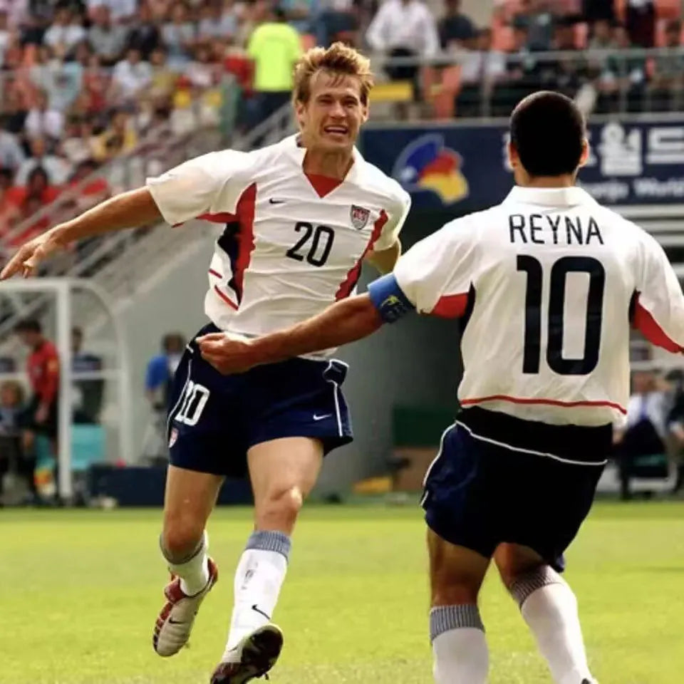 2002 U.S Home White Retro Soccer Jersey Detail 1