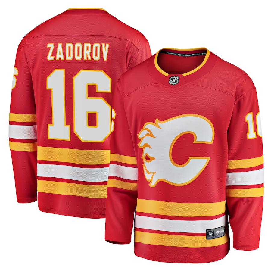 Men's Calgary Flames Nikita Zadorov #16 Red Home Breakaway Player Jerseys