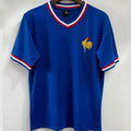 1971 France Home Blue Retro Soccer Jersey Front
