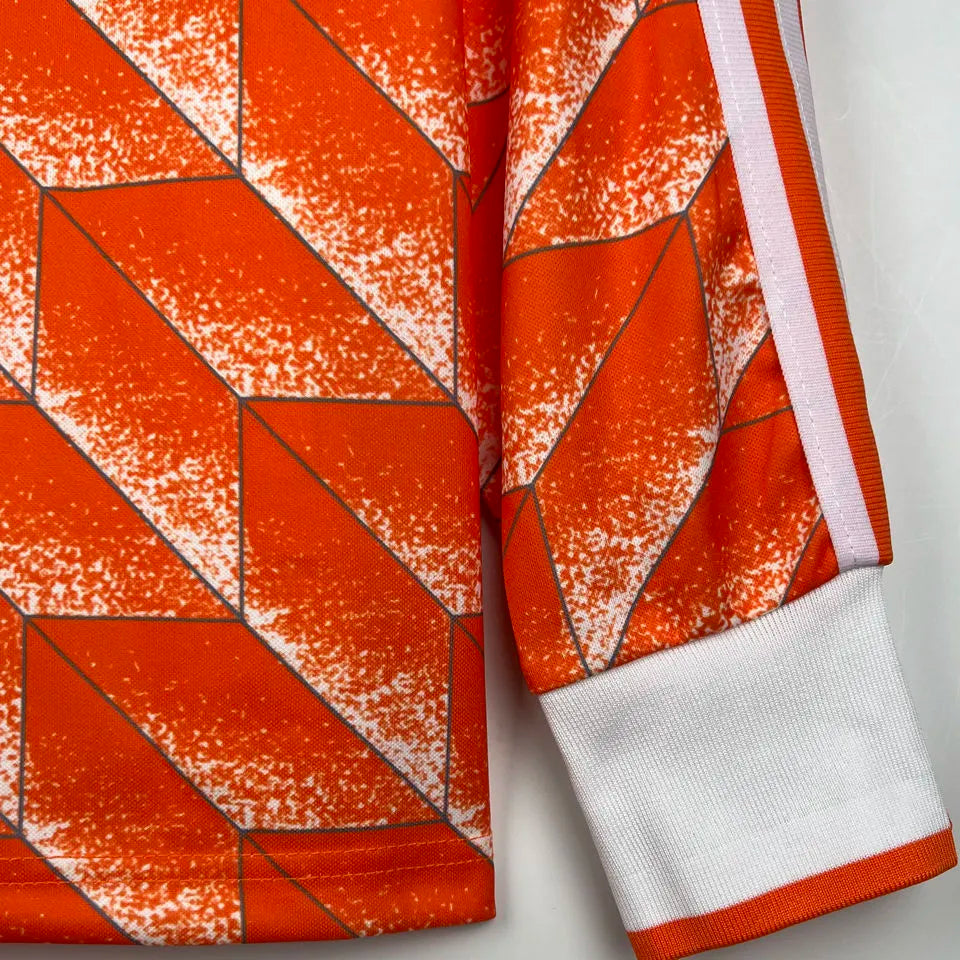 1988 NL Home Orange Retro Long Sleeve Jersey Detail 2