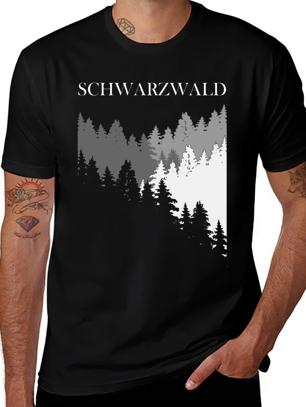 Schwarzwald Forest Graphic Tee - Black