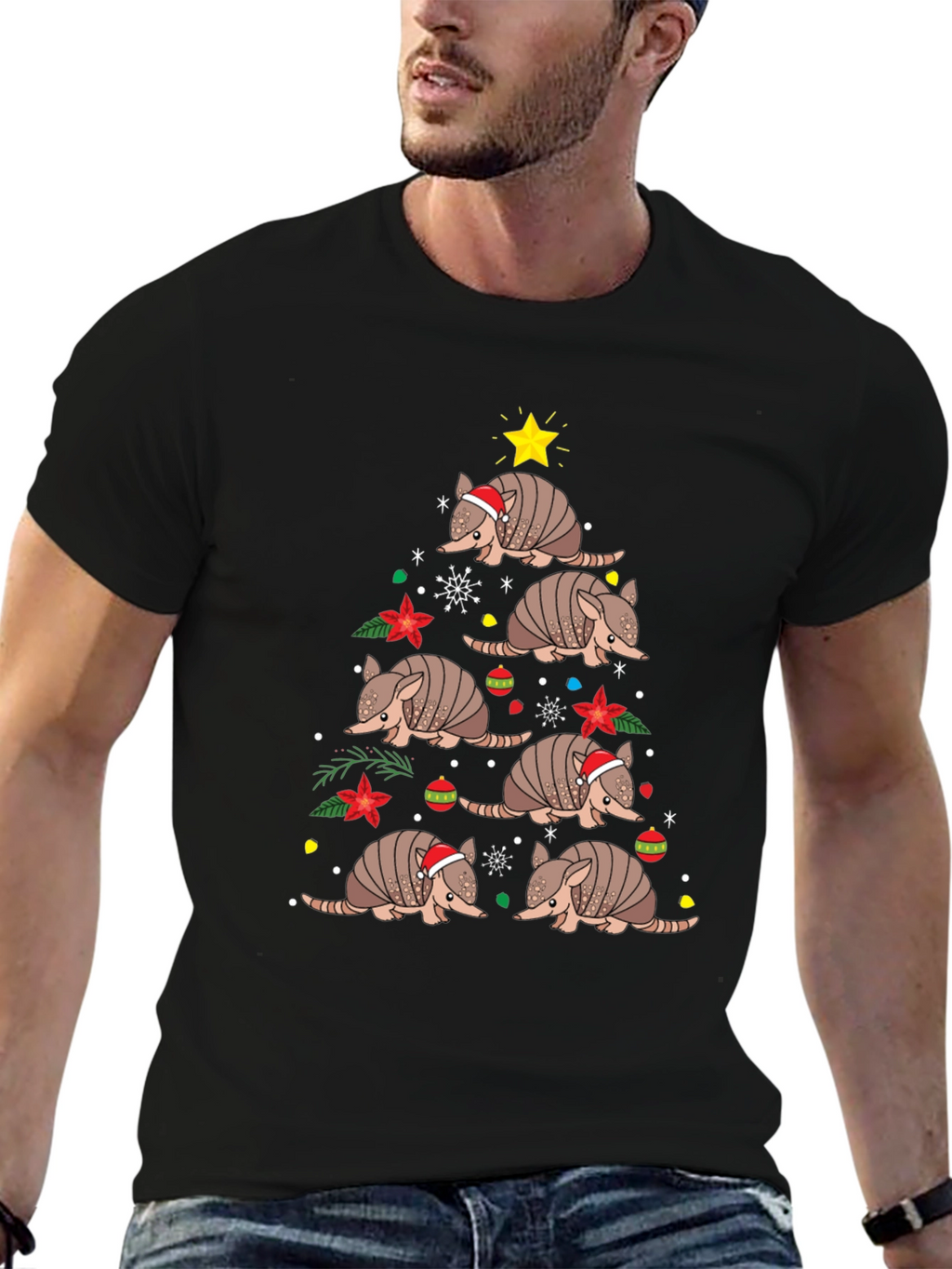 Armadillo Christmas Tree T-Shirt