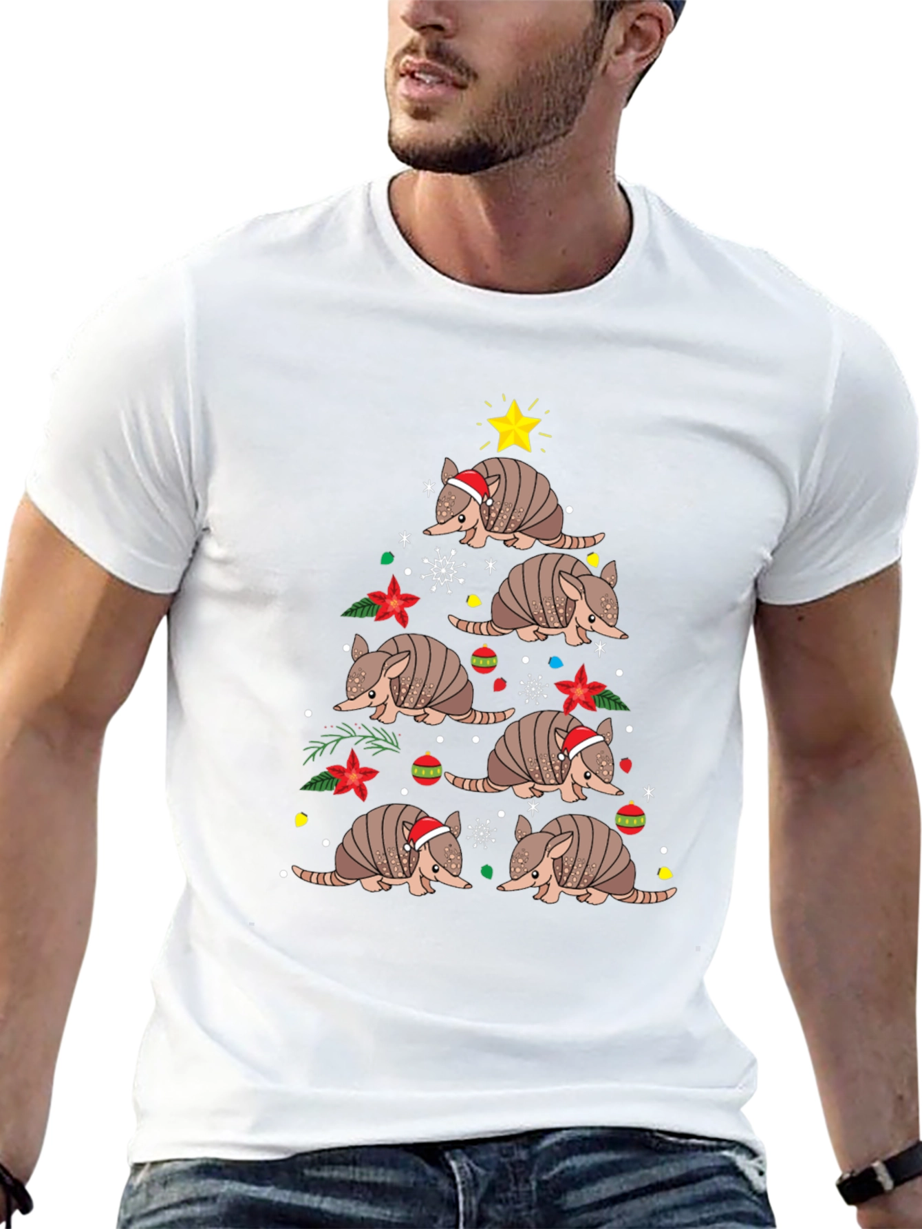 Armadillo Christmas Tree T-Shirt