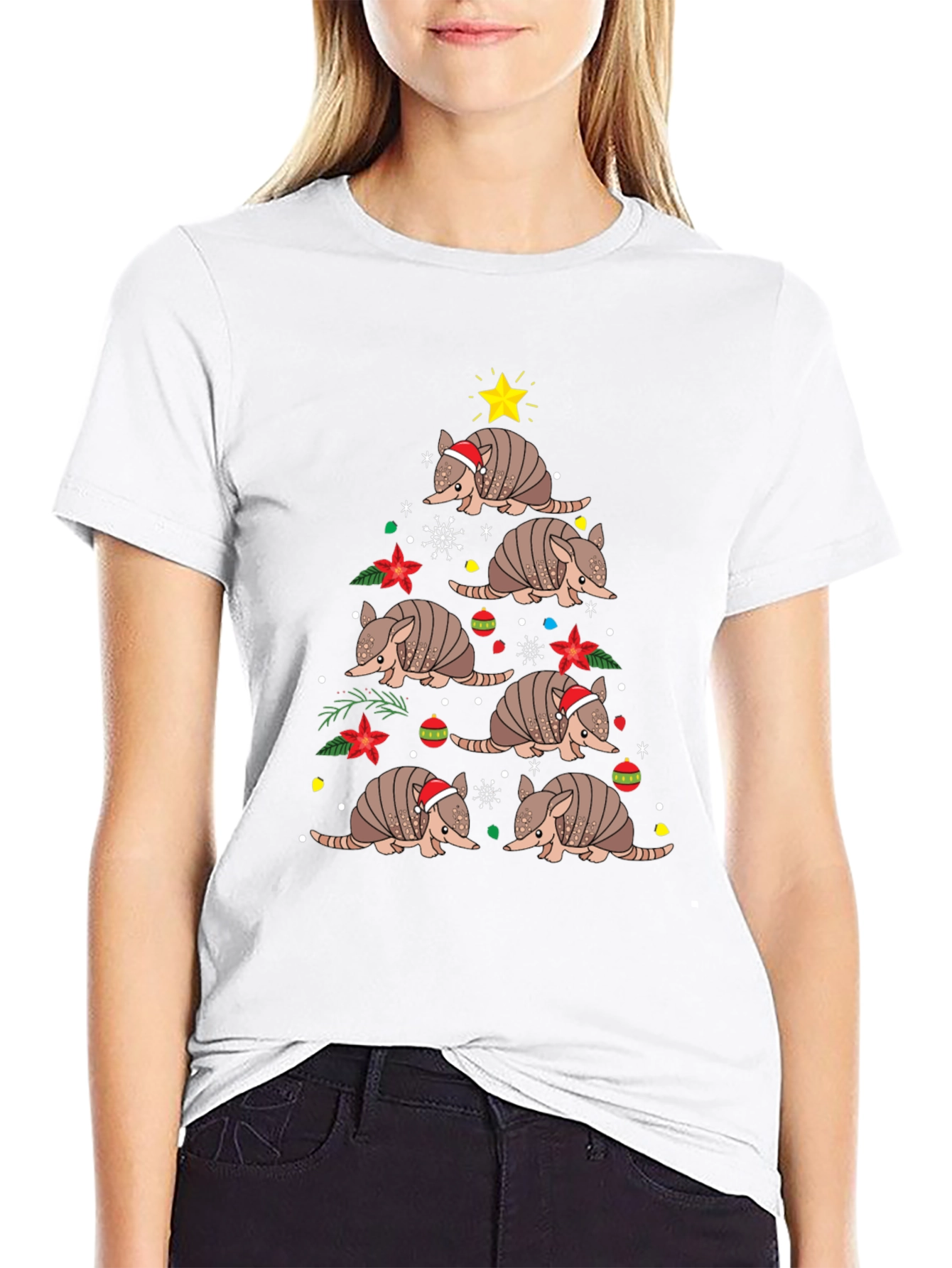 Armadillo Christmas Tree T-Shirt