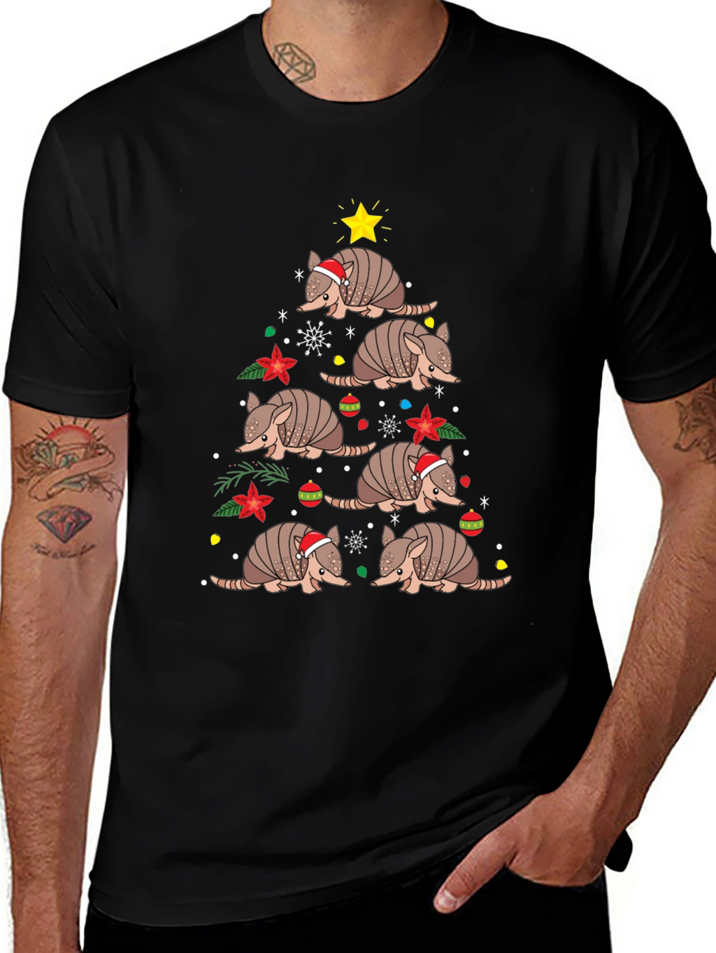 Armadillo Christmas Tree T-Shirt