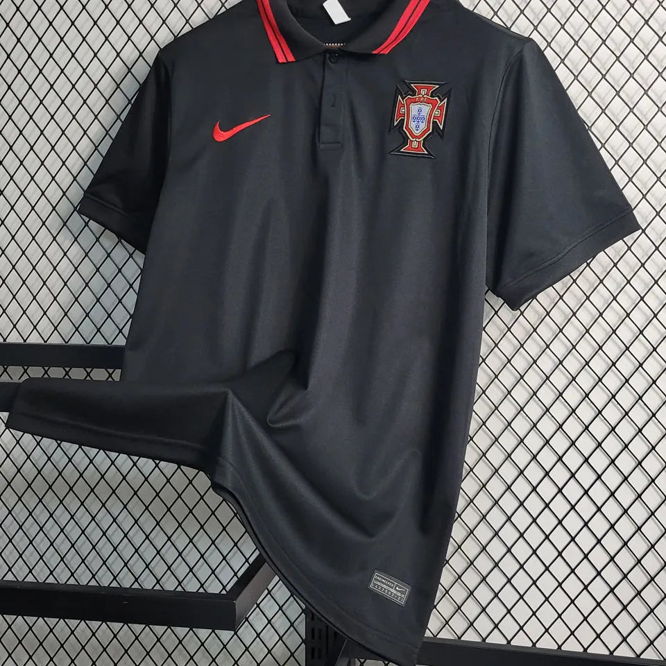 2023 Portugal Black POLO Jersey Detail 1