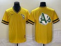 Men's Oakland Athletics Gold Blank Cooperstown Collection Mesh Batting Team Jerseys