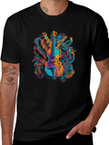 Vibrant Music T-Shirt - Abstract Violin Design