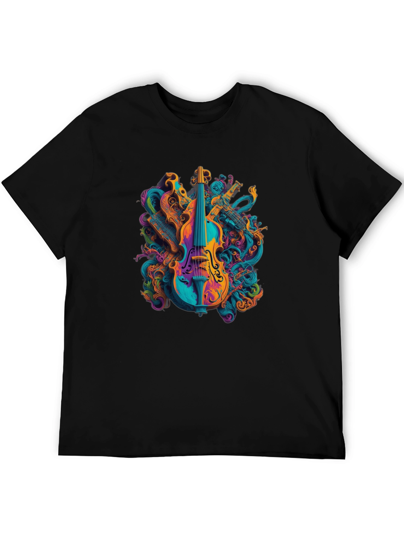 Vibrant Music T-Shirt - Abstract Violin Design
