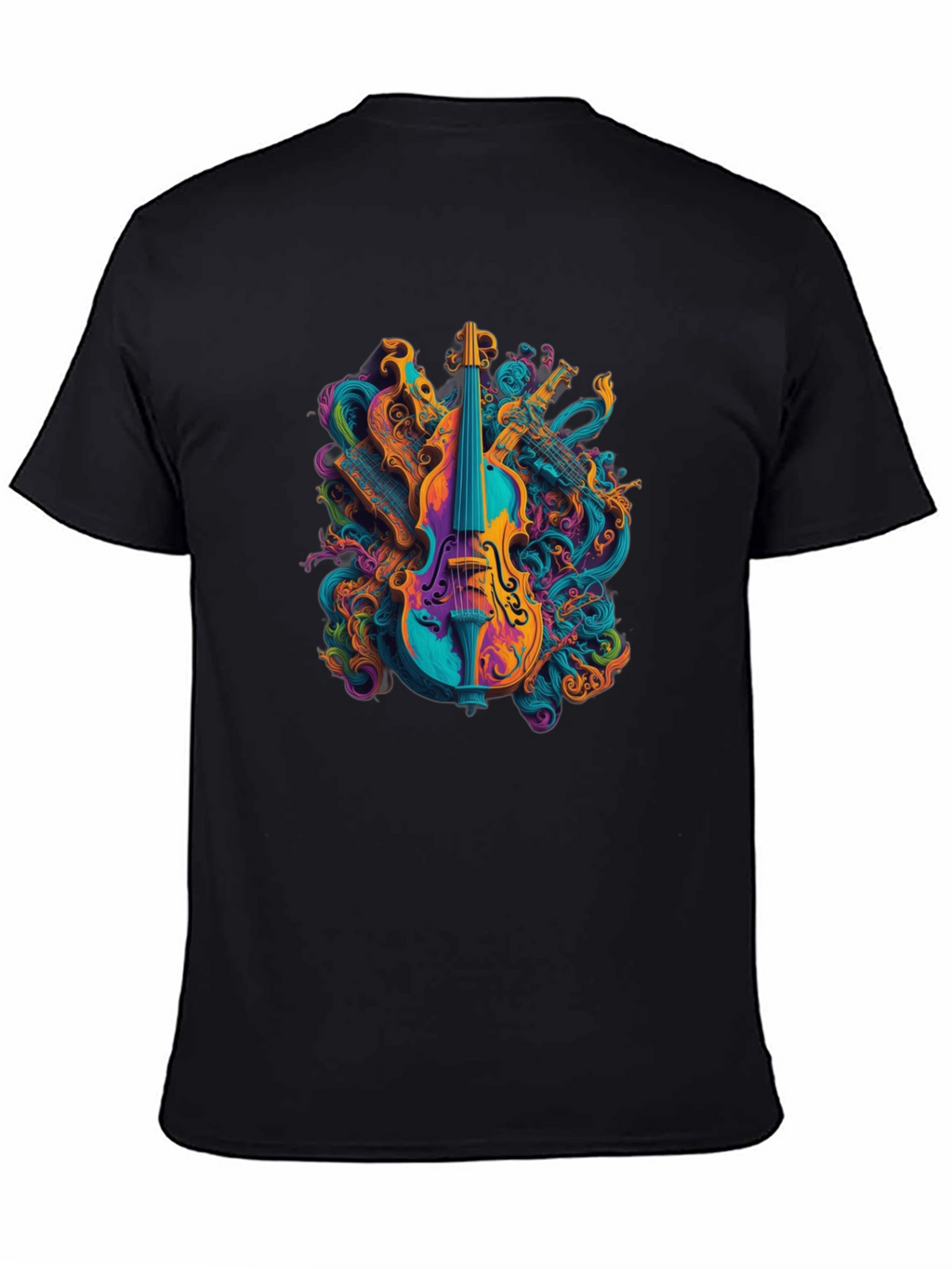 Vibrant Music T-Shirt - Abstract Violin Design