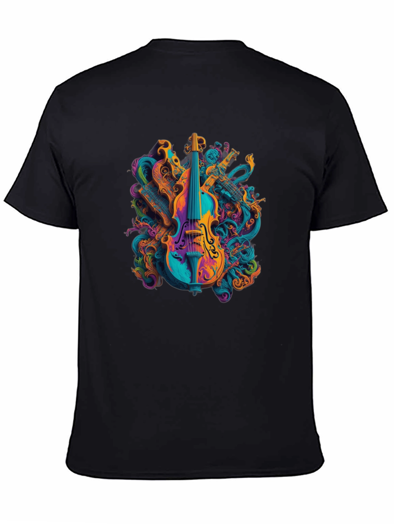 Vibrant Music T-Shirt - Abstract Violin Design