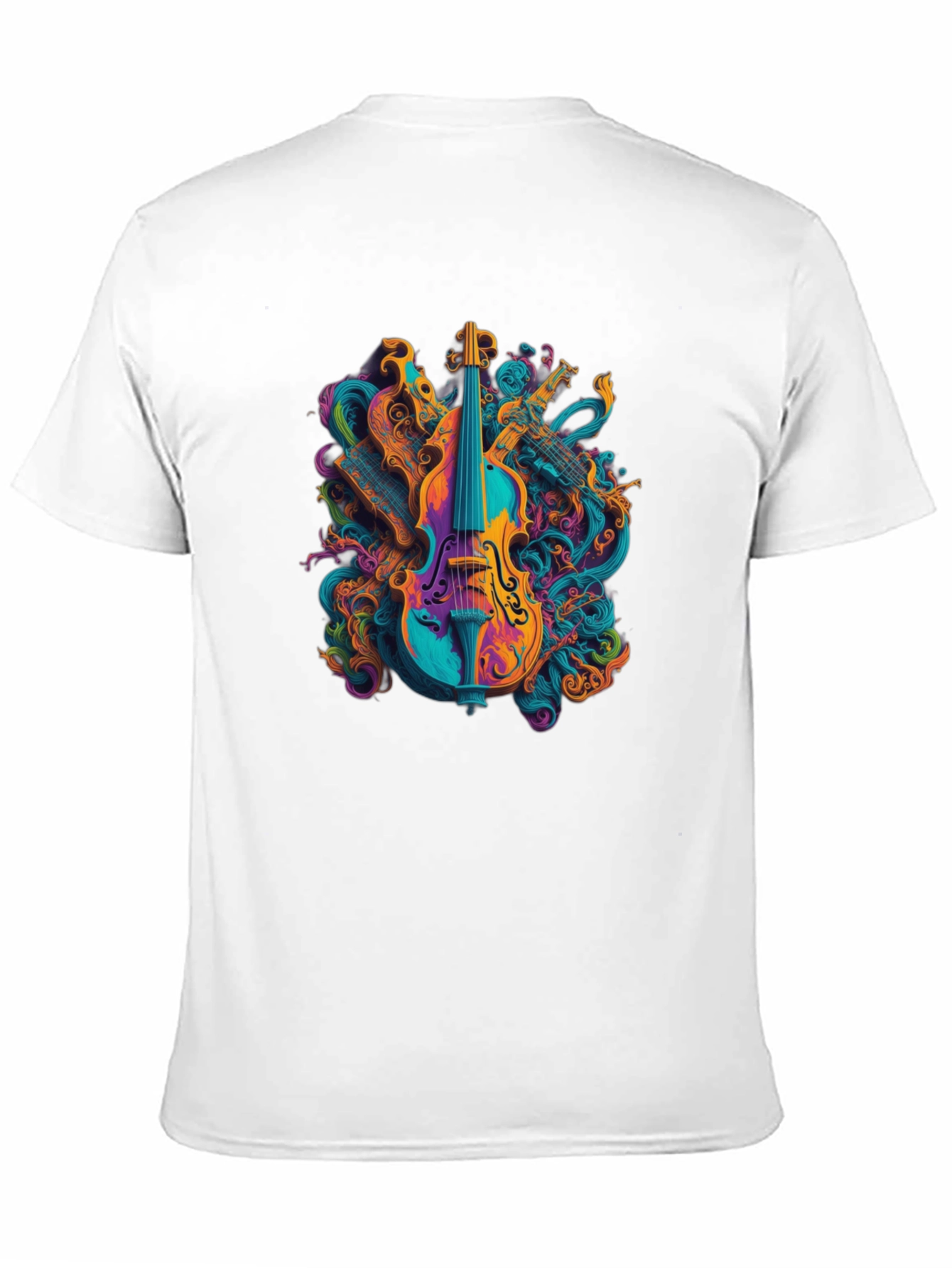 Vibrant Music T-Shirt - Abstract Violin Design