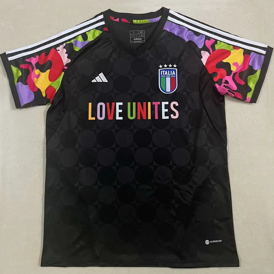 2024 Italy x Love Unites Black Fans Jersey Front