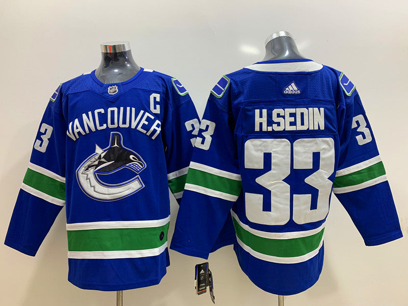 Men's Vancouver Canucks Henrik Sedin #33 Blue Home Breakaway Player Jerseys