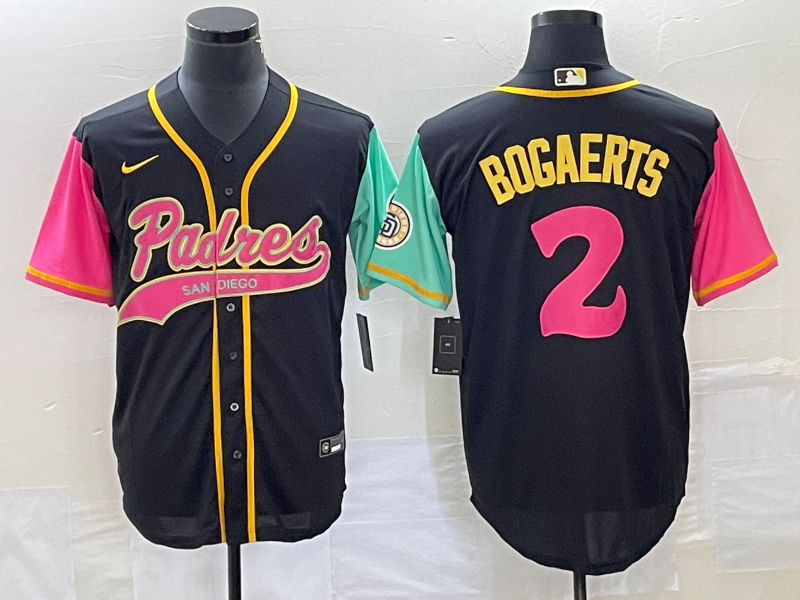 Men's San Diego Padres Xander Bogaerts #2 Black City Connect Replica Player Jerseys Joint Edition
