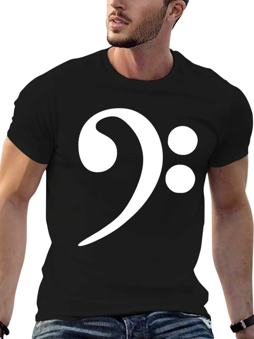 Bass Clef Graphic T-Shirt - Black