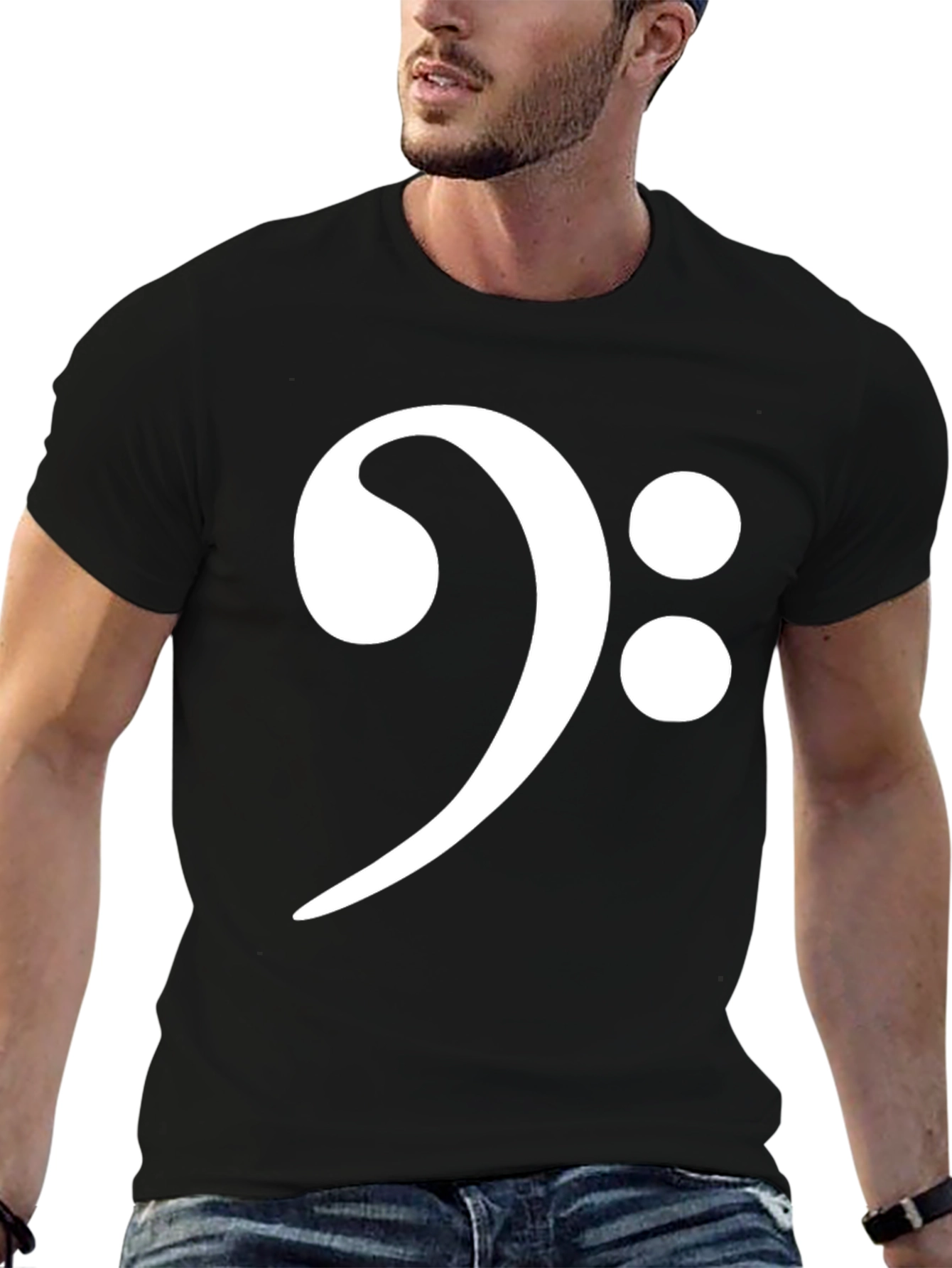 Bass Clef Graphic T-Shirt - Black
