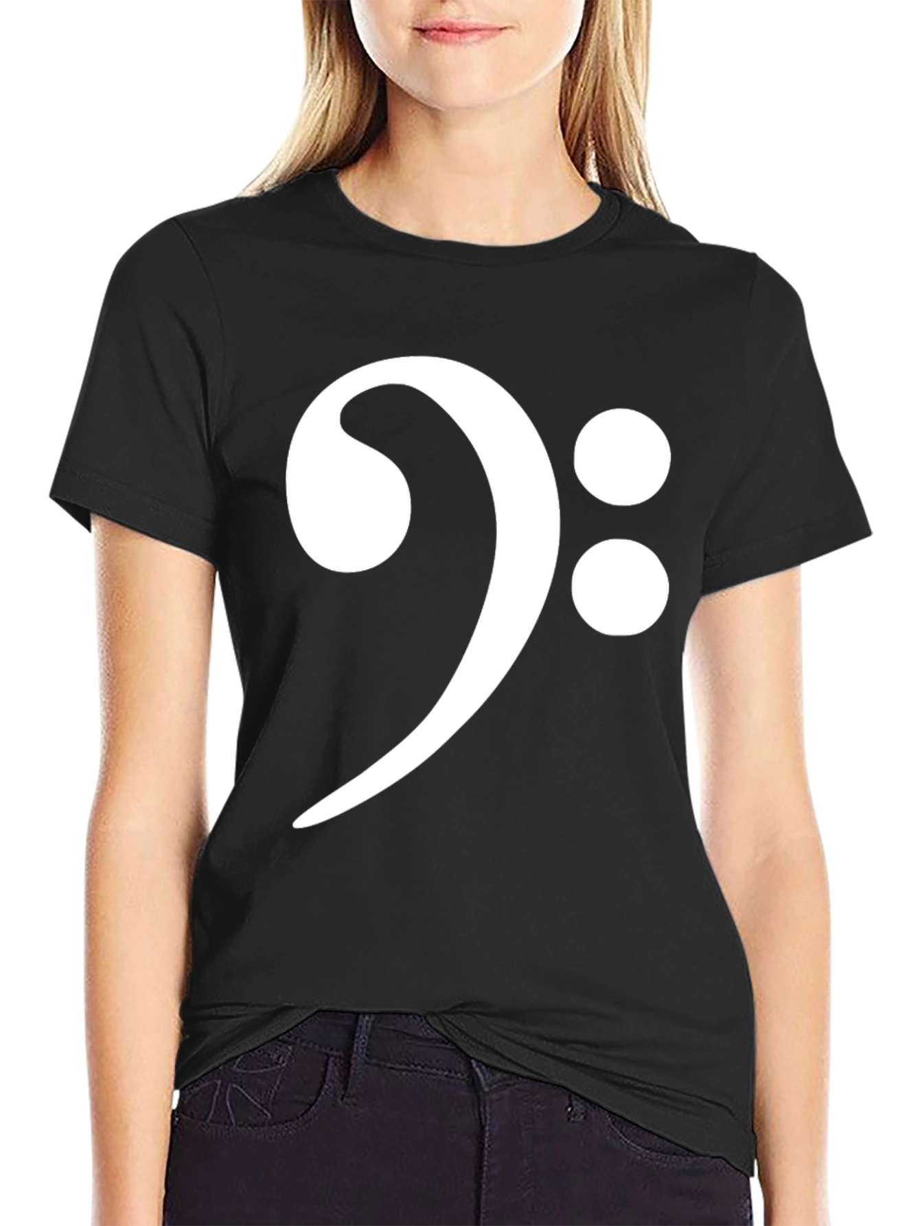 Bass Clef Graphic T-Shirt - Black