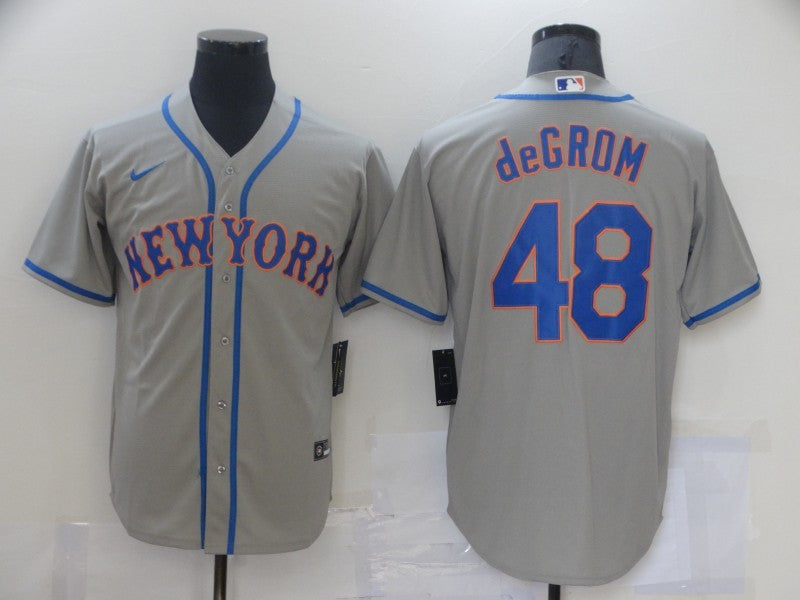 Men's New York Mets Jacob deGrom #48 Gray Replica Baseball Jerseys