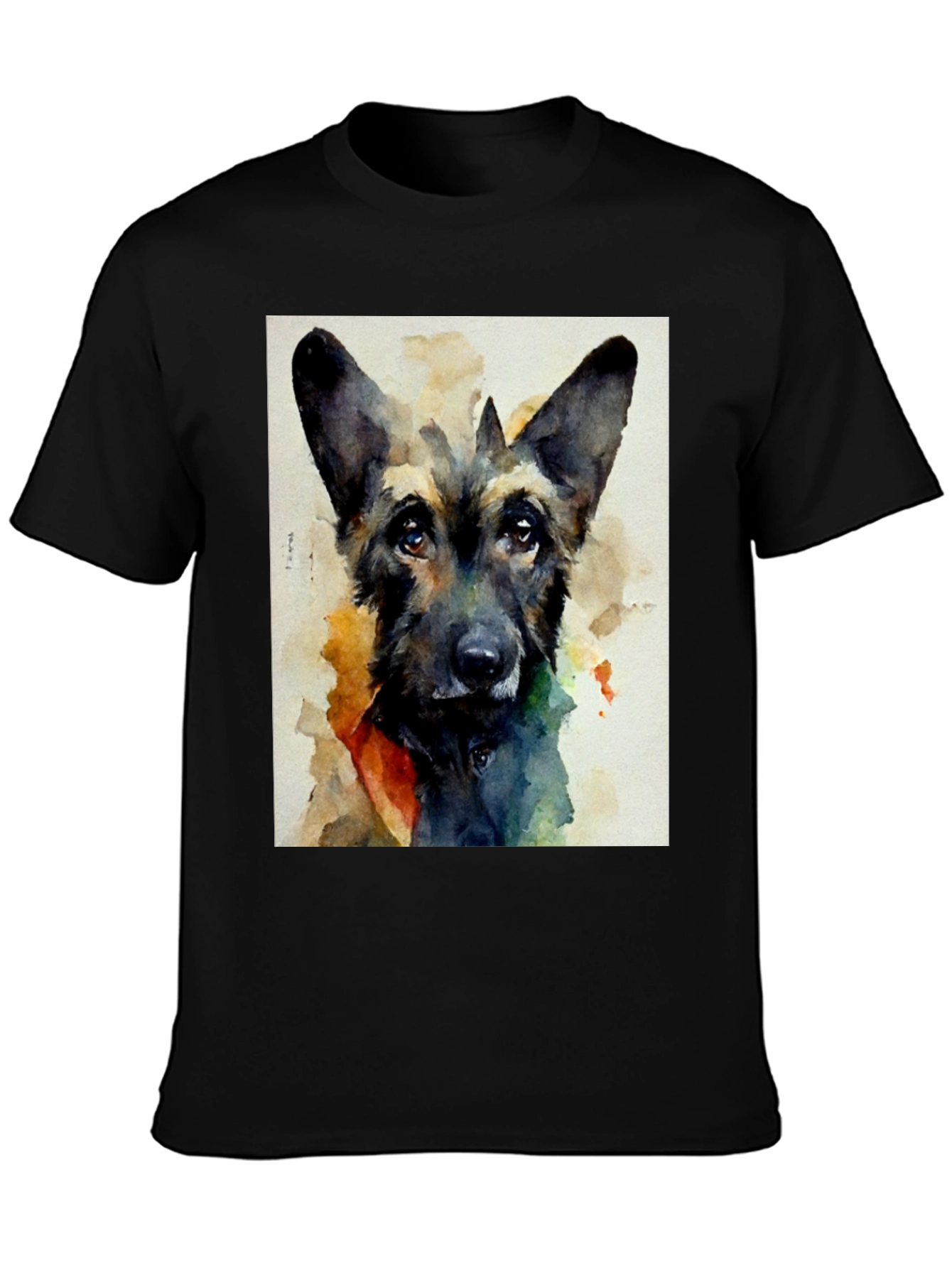 Dog Portrait T-Shirt - Watercolor Style