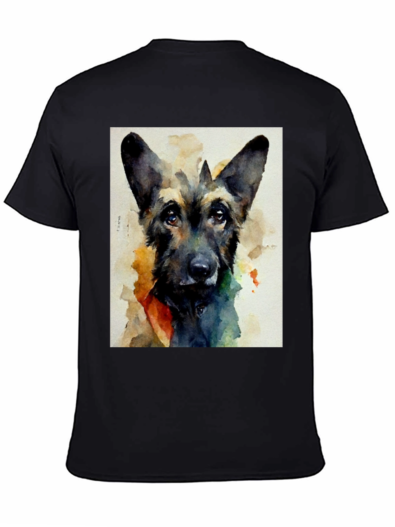 Dog Portrait T-Shirt - Watercolor Style