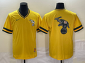 Men's Oakland Athletics Gold Blank Cooperstown Collection Mesh Batting Game Jerseys