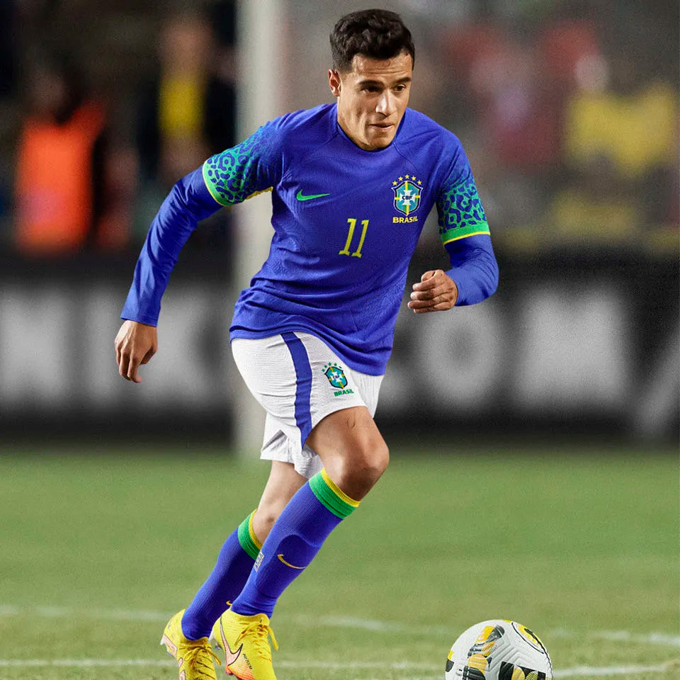 2022/23 Brazil Away 1:1 Quality Blue Fans Soccer Jersey Detail 2