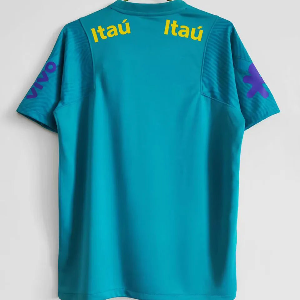 2021/22 Brazil Light Blue Soccer Jersey 圆领 Back
