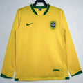 2006 Brazil Home Yellow Retro Long Sleeve Soccer Jersey Front