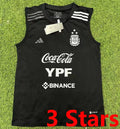 2023 Argentina Black 3 Stars Vest Jersey 3星 背后有广告 Front