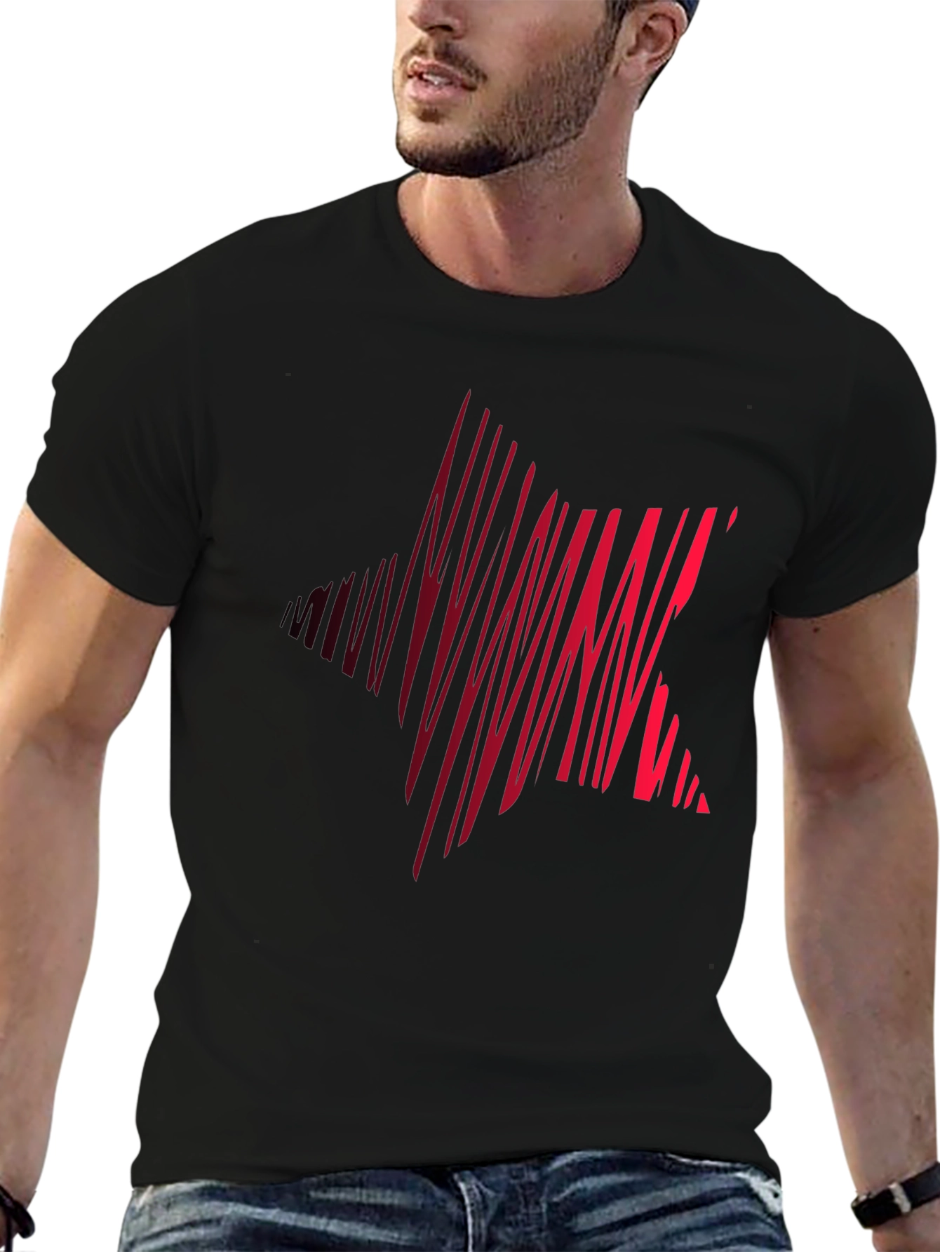 Striking Star Graphic Tee - Mens Black Casual Shirt