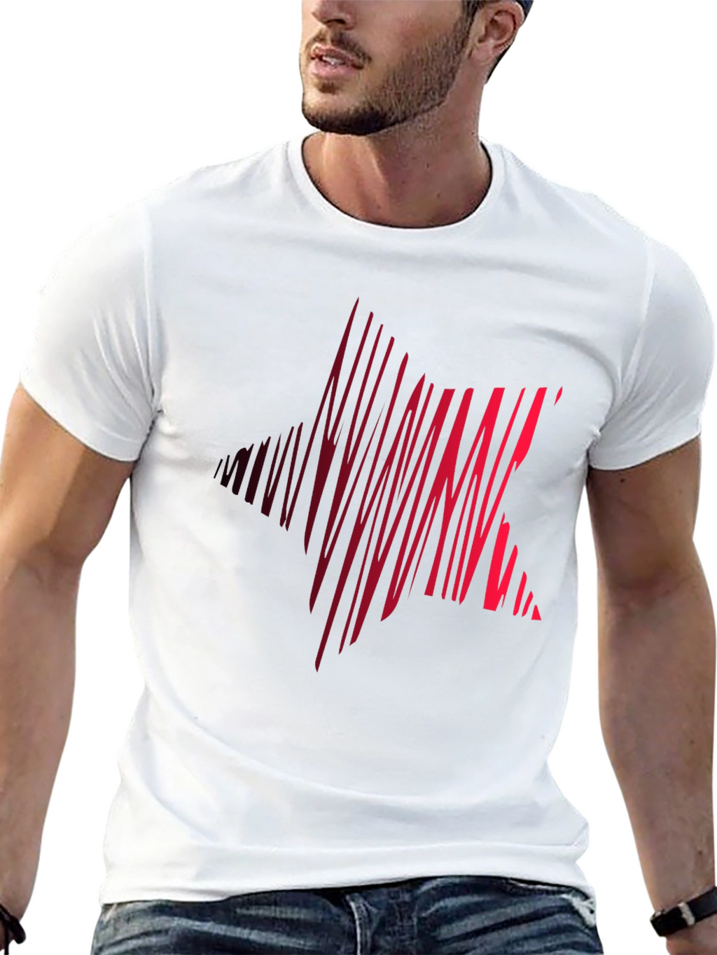 Striking Star Graphic Tee - Mens Black Casual Shirt