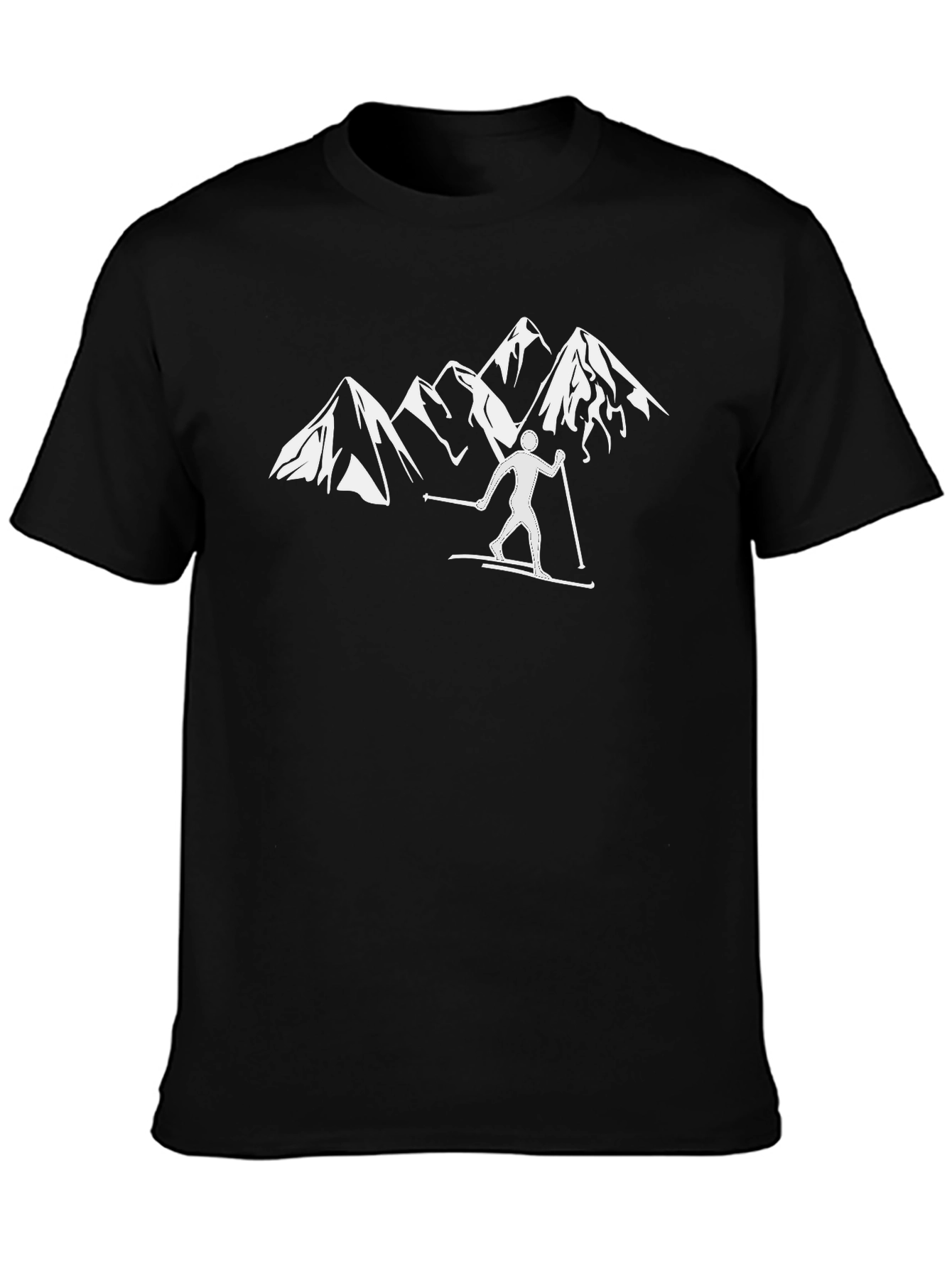 Mountain Ski T-Shirt - Black Graphic Tee