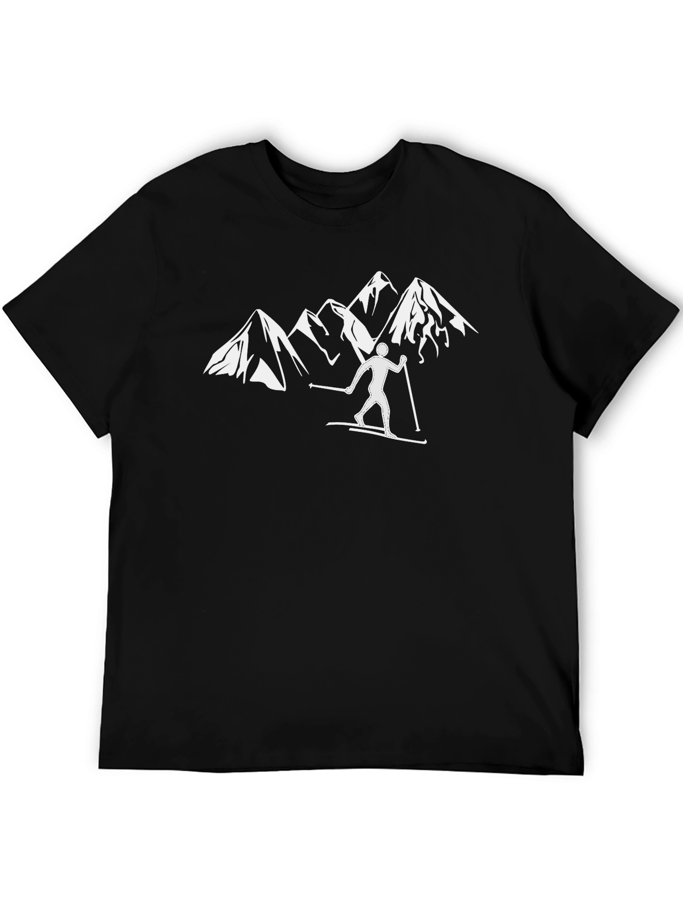 Mountain Ski T-Shirt - Black Graphic Tee