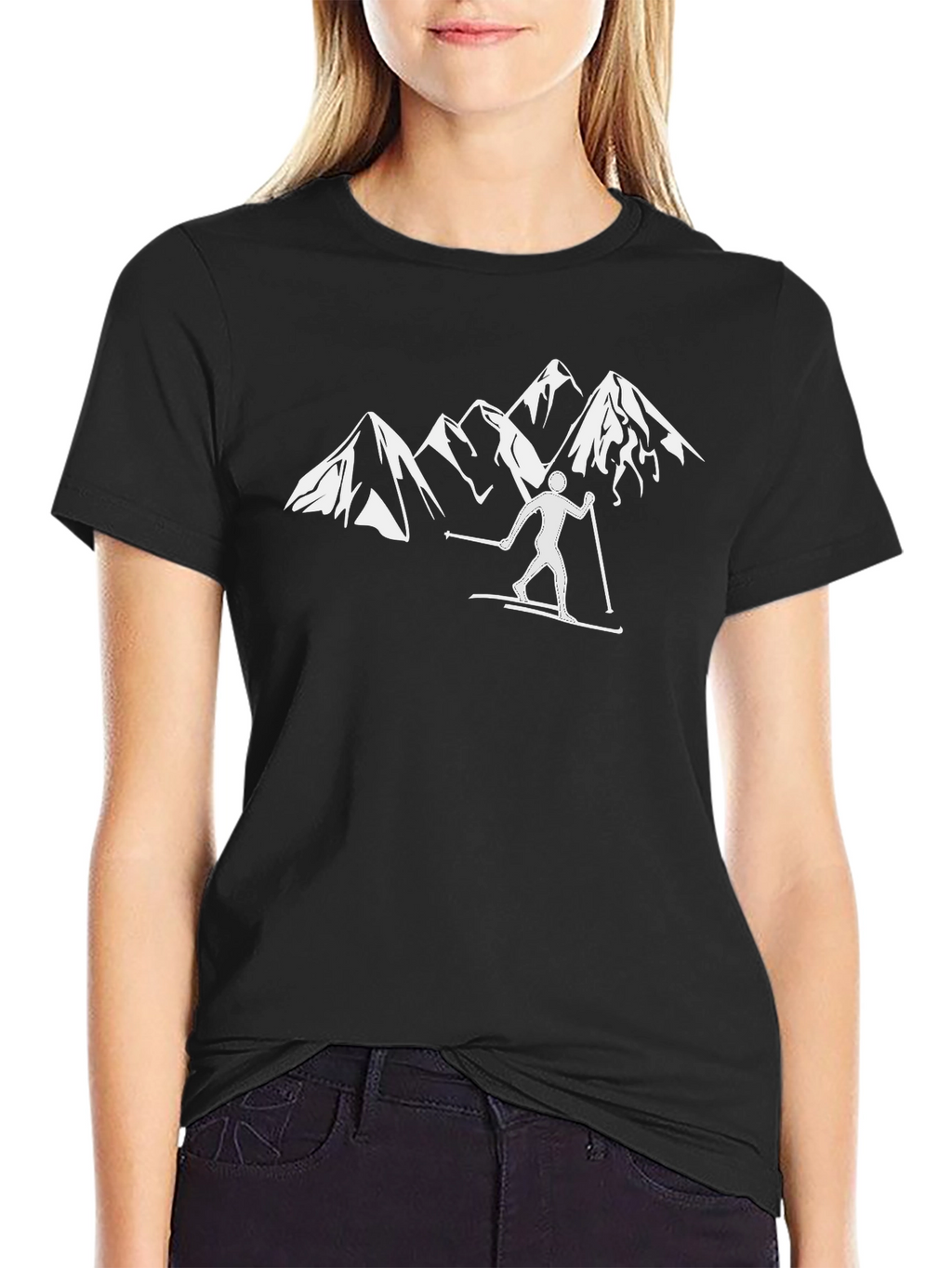 Mountain Ski T-Shirt - Black Graphic Tee