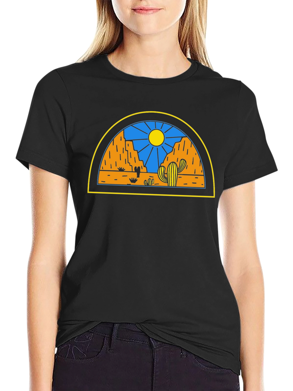 Desert Scene Graphic Tee - Black Unisex T-Shirt