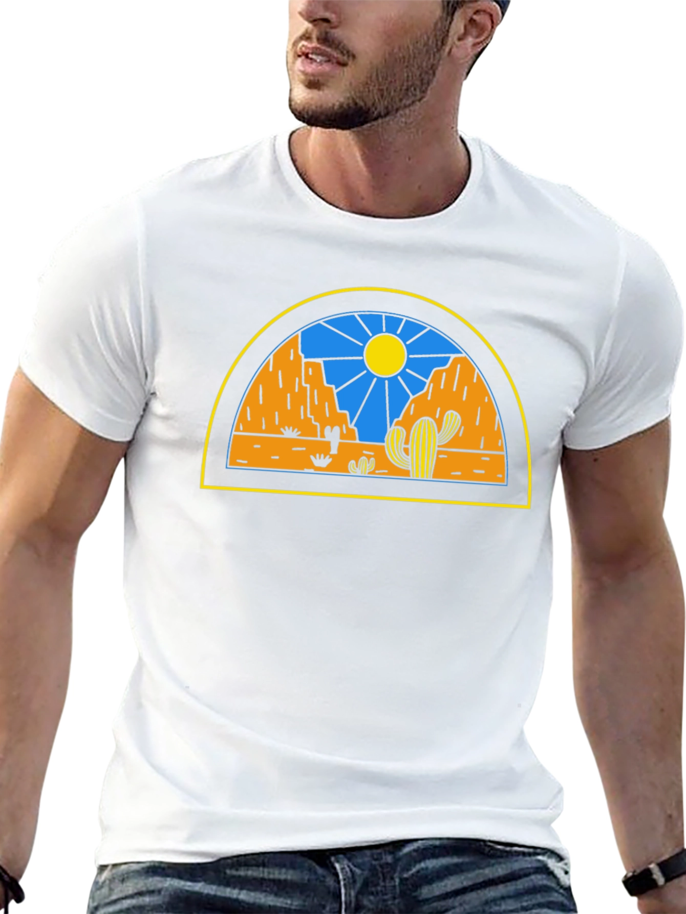 Desert Scene Graphic Tee - Black Unisex T-Shirt