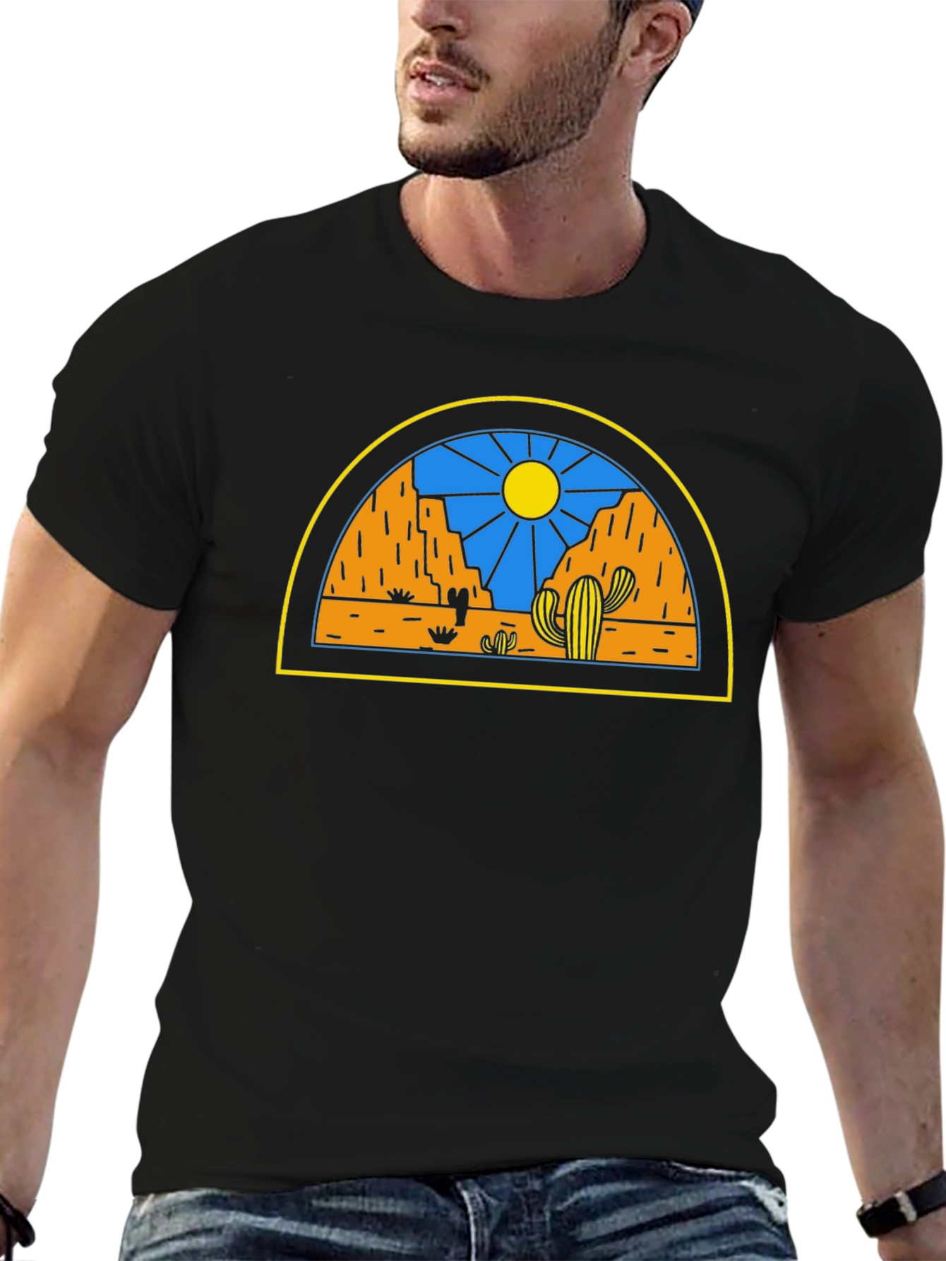 Desert Scene Graphic Tee - Black Unisex T-Shirt