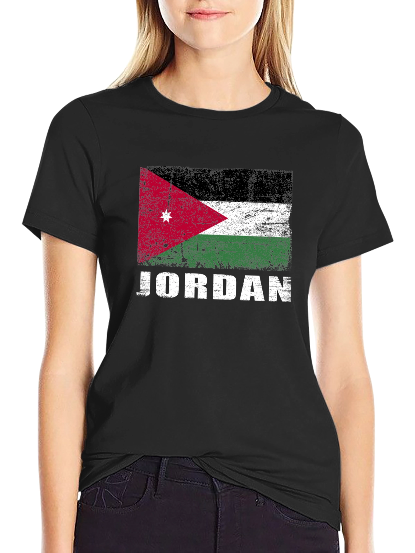 Jordan Flag Graphic T-Shirt - Distressed Style