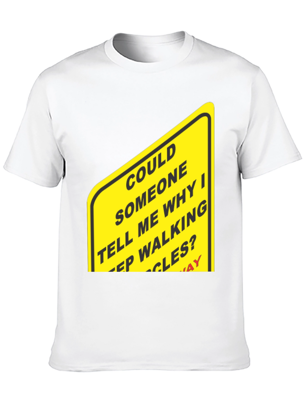 Humorous Walking Sign Black T-Shirt