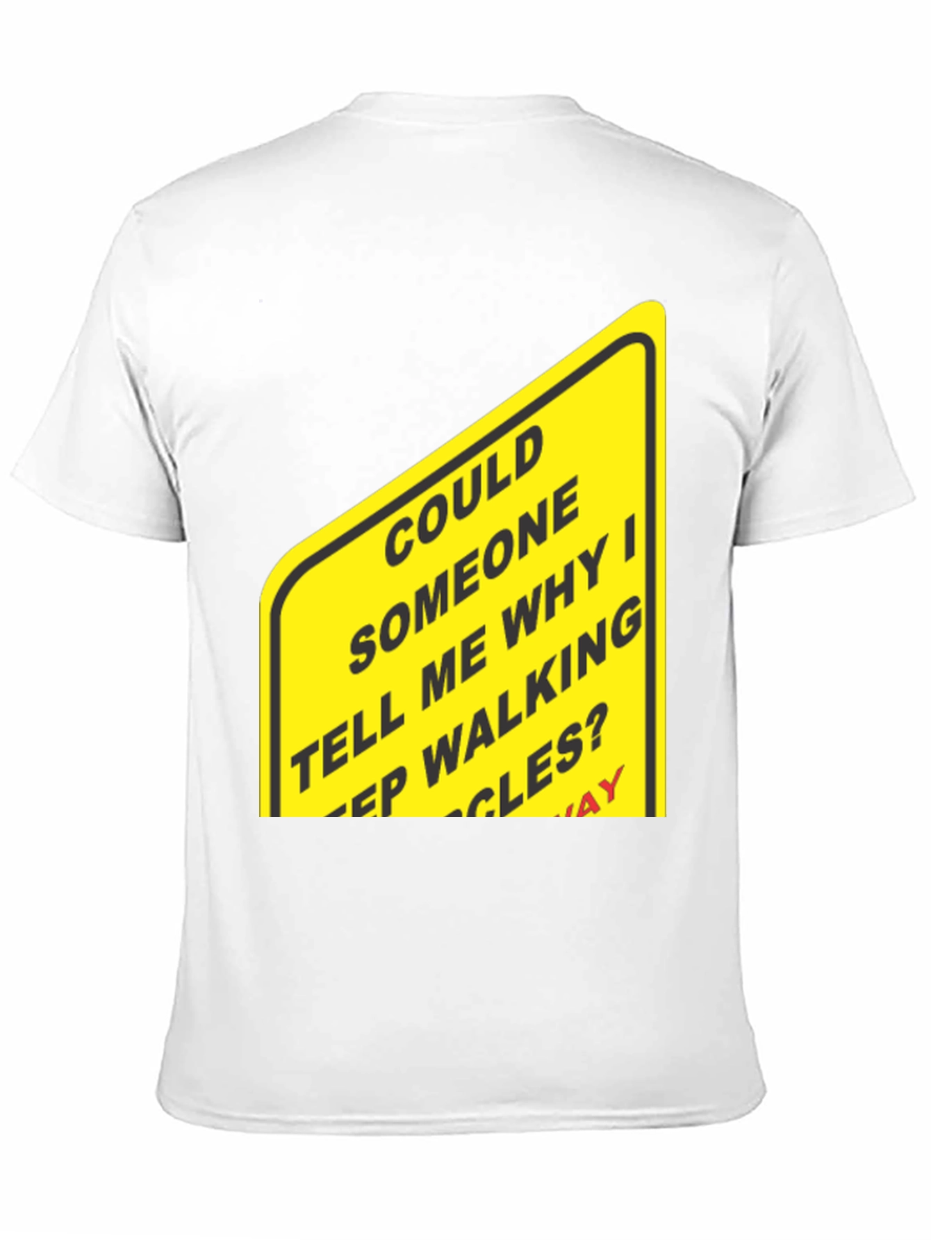 Humorous Walking Sign Black T-Shirt