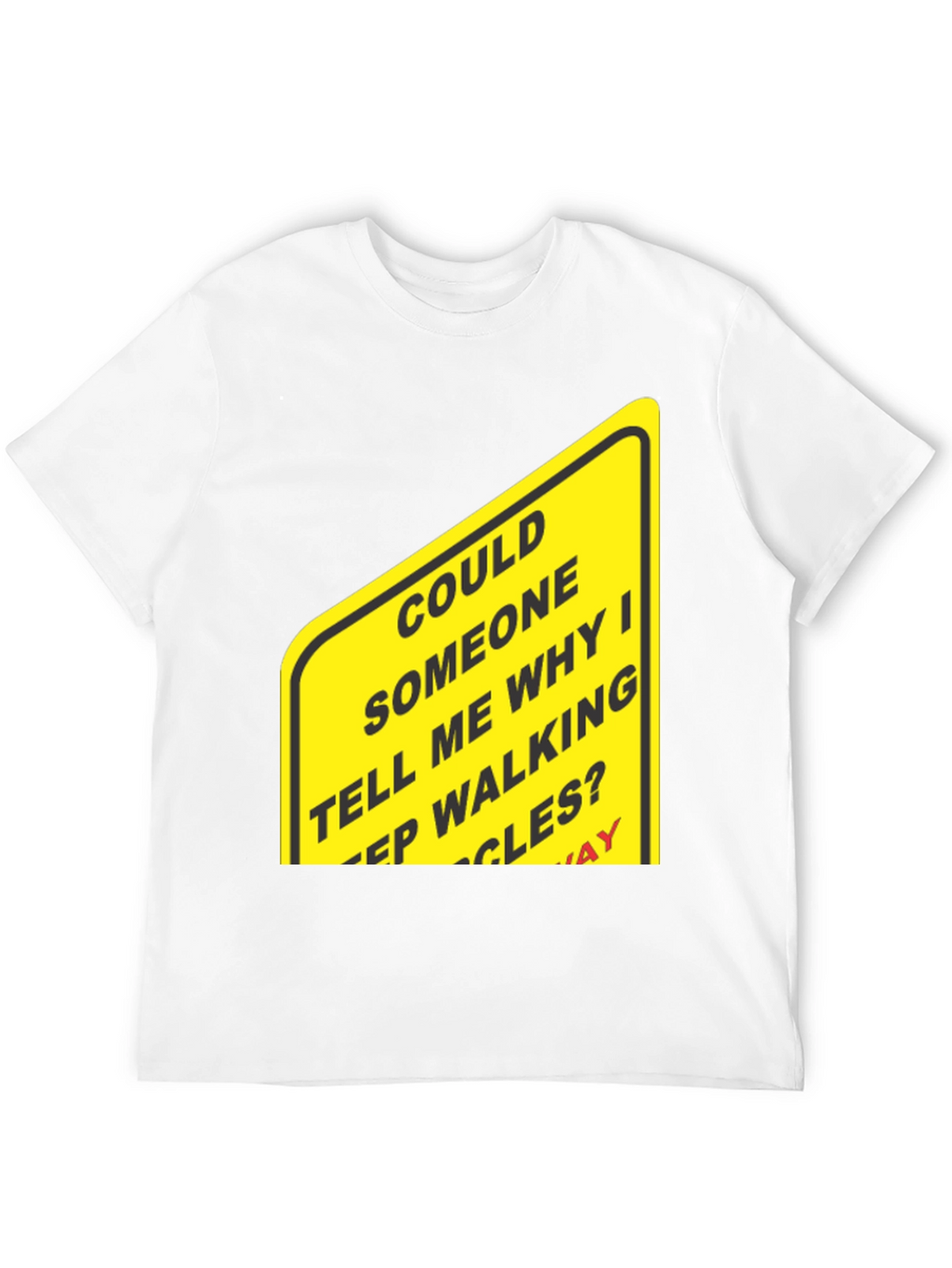 Humorous Walking Sign Black T-Shirt