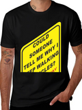 Humorous Walking Sign Black T-Shirt
