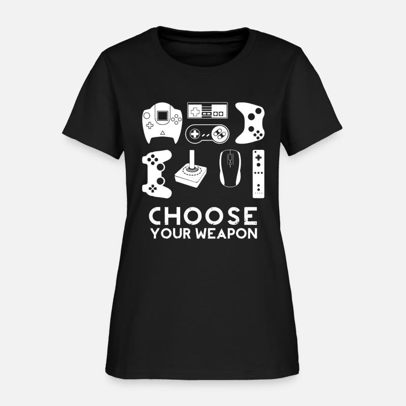 Choose your weapon gamer video game controller tee