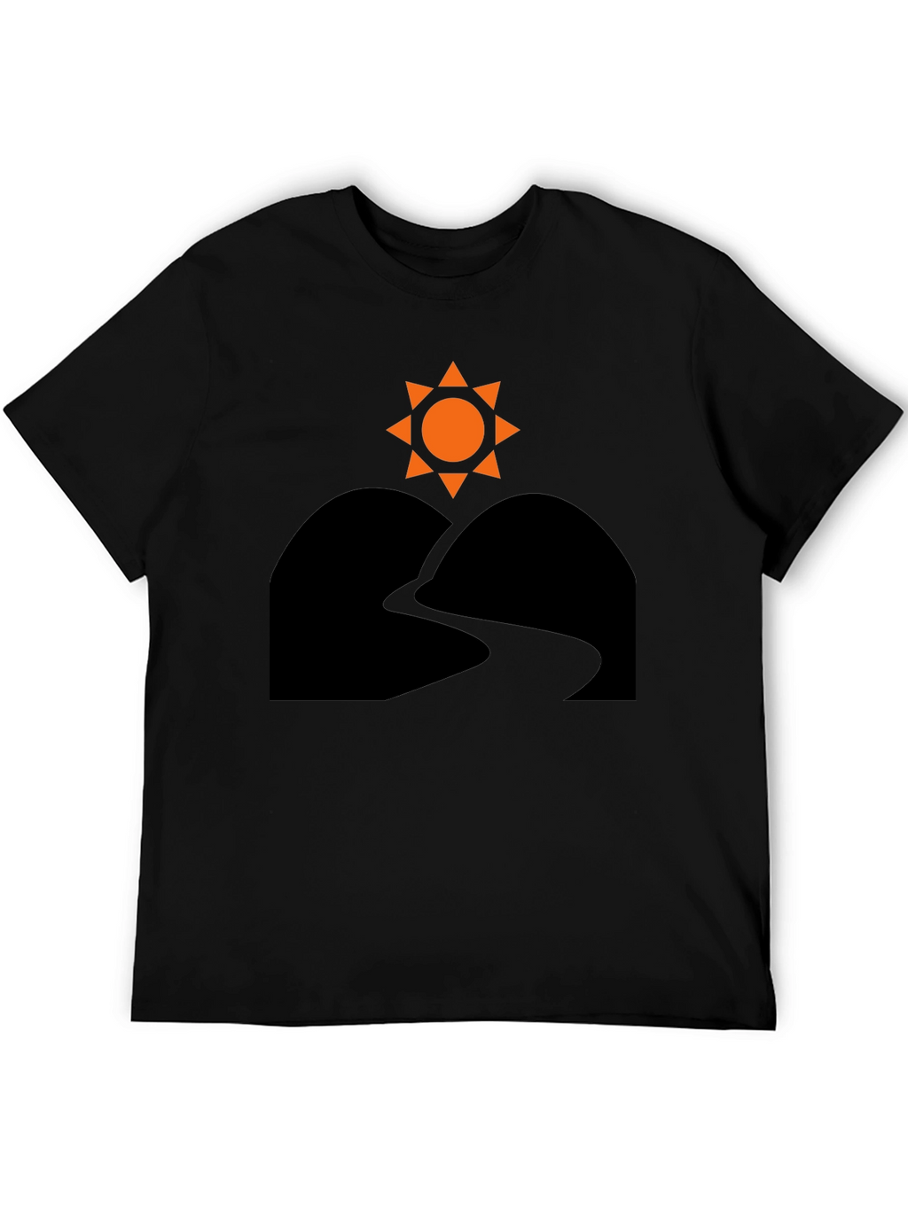 Sunrise Trail T-Shirt - Black Nature Inspired Design